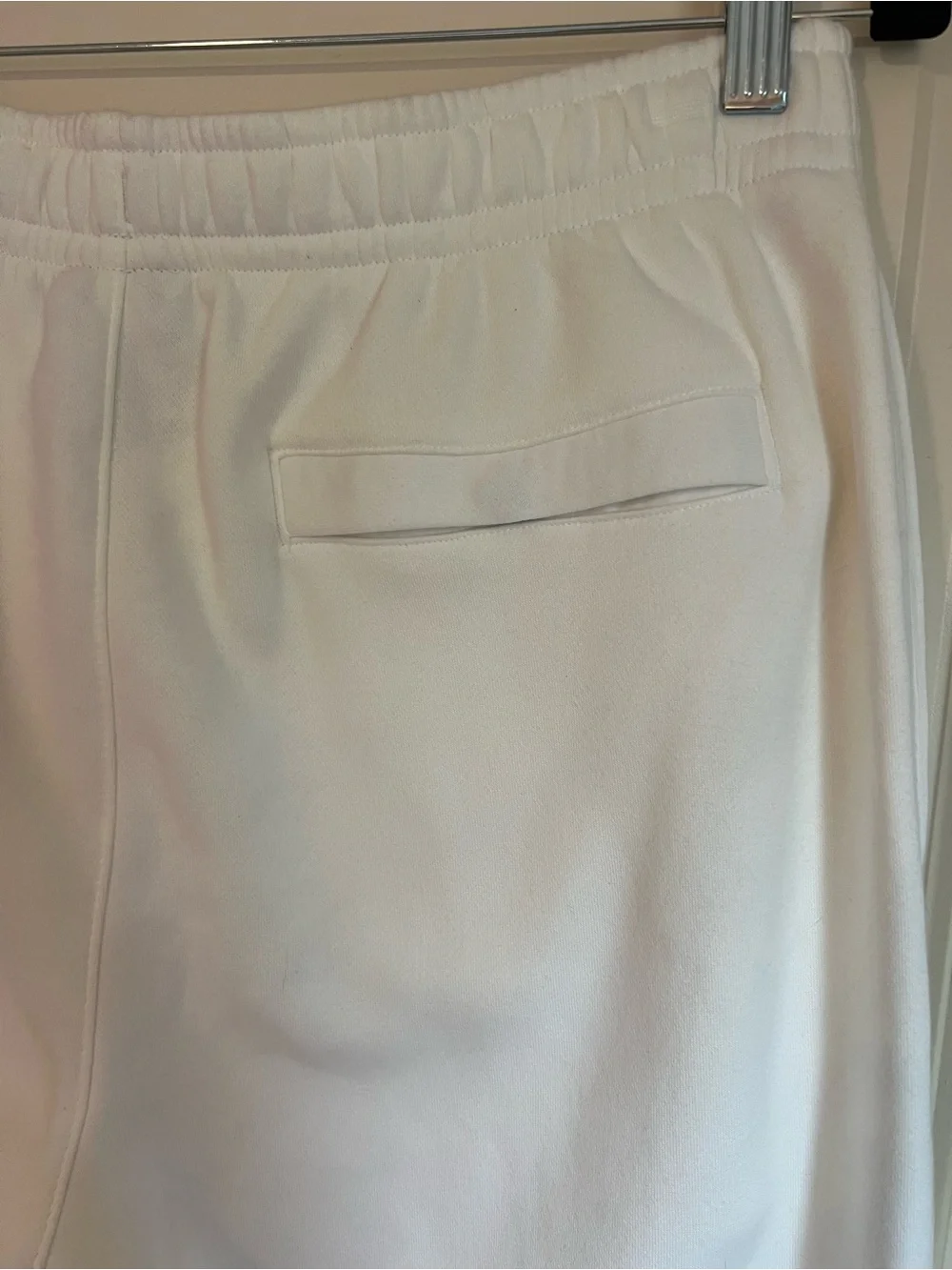 Nike White Track Joggers with Black Swoosh